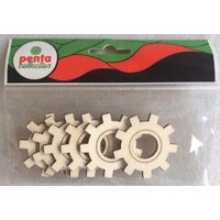 21672 - Set 6 figurine lemn - rotite 5cm - Pentart