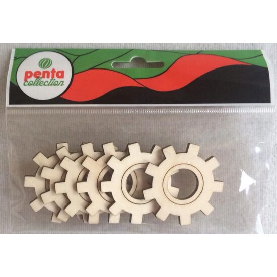 21672 - Set 6 figurine lemn - rotite 5cm - Pentart