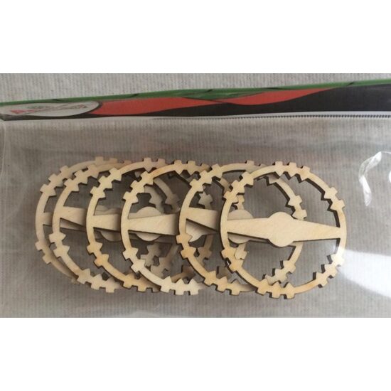 21678 - Set 6 figurine lemn - rotite 5cm - PENT.