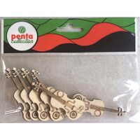 23337 - Set 6 figurine lemn - viori 6.5cm - Pentart