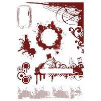 TXT-ST-SPLAT - Set 7 stampile cauciuc - Splats and Stains - Crafters Companion