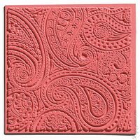 CE95010 - Placa de textura, stampila cauciuc - 9x9cm - Cernit - Paisley