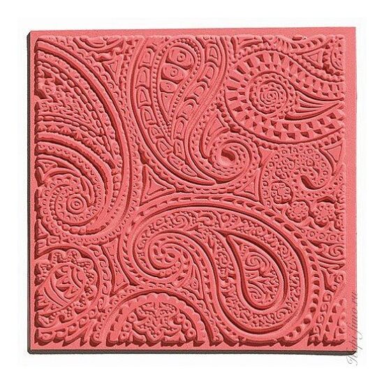 CE95010 - Placa de textura, stampila cauciuc - 9x9cm - Cernit - Paisley