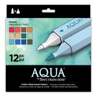 SPECN-AQ12-NAT Set 12 Markere Spectrum Aqua - Nature - Crafters Companion