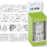 203584385 - Set 4 deco tapes - washi tapes - scoci hartie imprimat - I love you - Heyda