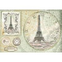 DFS347 - Hartie de orez Stamperia 48x33 cm - Tour Eiffel watch