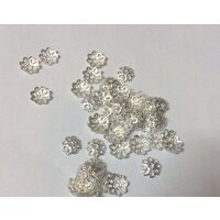 1138B - Set 10 gr. capacel floricica argintiu - 7mm
