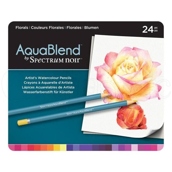 SPECAB-FLO24 Set 24 creioane acuarelabile AquaBlend - Florals - Crafters