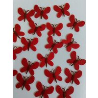 368811 - Set 20 fluturi rosii din fetru 3.8x3.1cm - ANT-CH