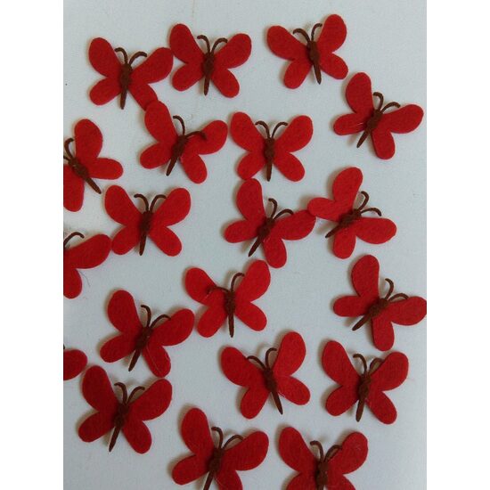 368811 - Set 20 fluturi rosii din fetru 3.8x3.1cm - ANT-CH