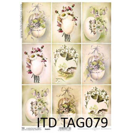 TAG-079 - Hartie scrapbooking -Etichete - A4, 250g - ITD