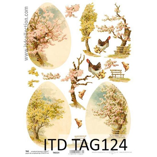 TAG-124 - Hartie scrapbooking -Etichete - A4, 250g - ITD