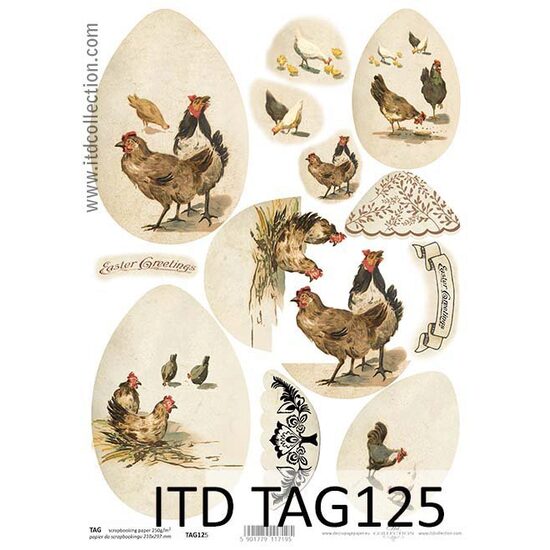 TAG-125 - Hartie scrapbooking -Etichete - A4, 250g - ITD