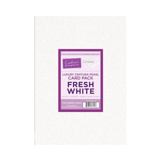 CPL-WHITE-A4 Set 40 coli perlata A4, 320gr/mp, Fresh White - Crafters Companion