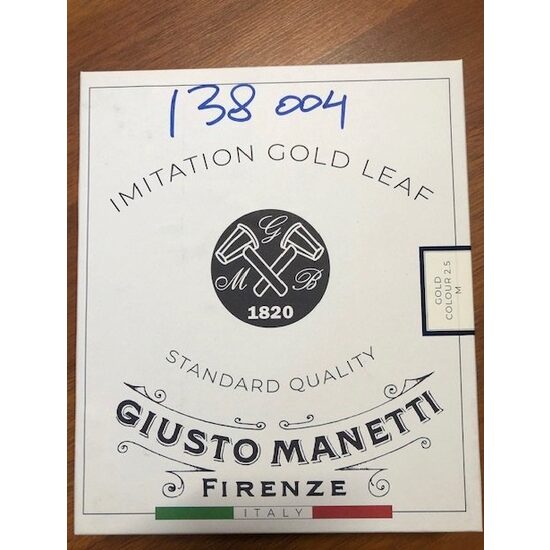 2Z2.5M/5 - Foita aur imitatie 2,5 - 100 foite/ plic, 16x16 cm - Schlagmetal - Manetti - 2Z2,5M