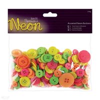 PMA-354324 - Nasturi plastic asortati, 250gr, nuante neon, dimensiuni diferite - DP-CRAFT