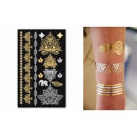 TC-05 - Tatuaj temporar , elemente decorative - efect auriu si argintiu - KI-SIGN