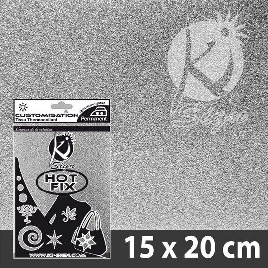 TISSU-SILVER - Coala cu glitter argintiu , transferabila pt. textile, 15x20cm - KI-SIGN