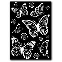 DFTD01 - Rub-on - Abtibild - stiker decorativ alb - Fluturi - 15x22cm - Stamperia