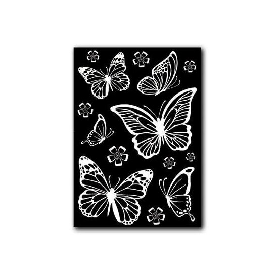 DFTD01 - Rub-on - Abtibild - stiker decorativ alb - Fluturi - 15x22cm - Stamperia