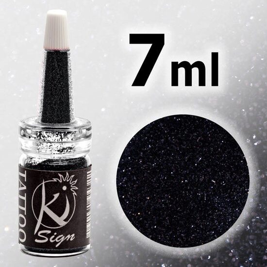 KS-GLI236C - Glitter 7ml pt. tatuaj si body painting - negru - KI-SIGN