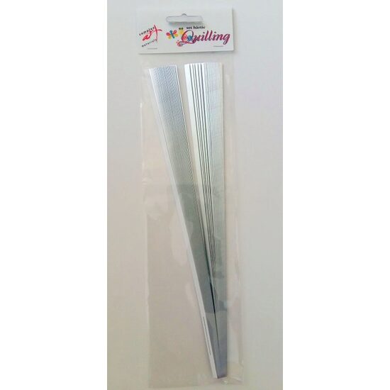 Hartie Quilling 30cm - 3mm -100 fasii - argintie
