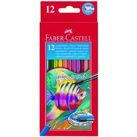 114413 Set 12 creioane acuarela + 1 pensula - Faber-Castell