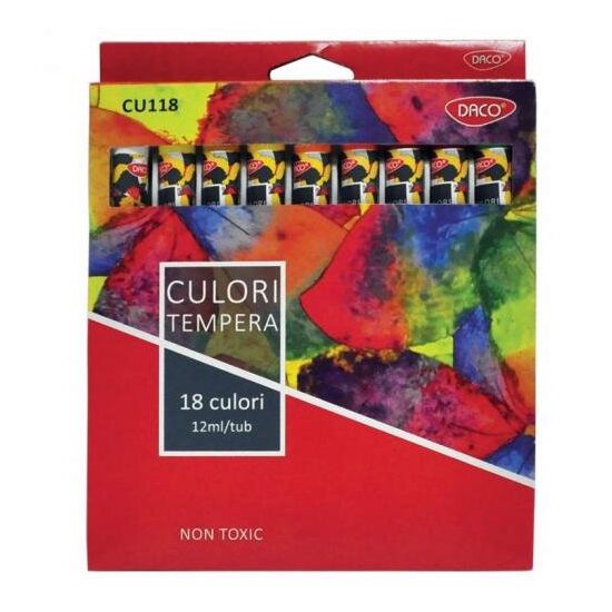 CU118 - Set 18 culori tempera, 12ml - Daco