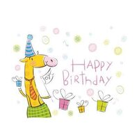 HB0001 Felicitare - Happy birthday - girafa - LIBR