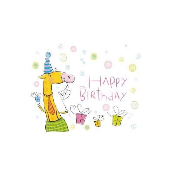 HB0001 Felicitare - Happy birthday - girafa - LIBR