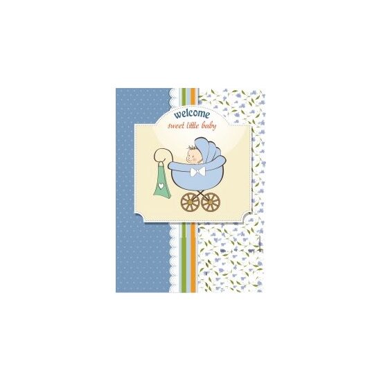 N0007 Felicitare - welcome baby - albastra - LIBR