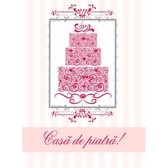 N0004 Felicitare - Casa de piatra - roz - LIBR
