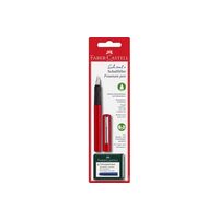 149812 Blister Stilou Scolar Rosu si 6 Cartuse Faber-Castell