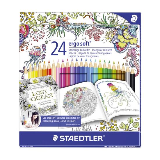 157-C24JB Set 24 Creioane colorate Ergo Soft Adult Coloring Design - Staedtler