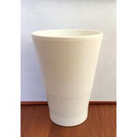 Ghiveci ceramica - glazura satinata alba - 19.5 x 13.5cm - WST - DISC