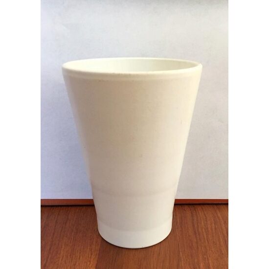Ghiveci ceramica - glazura satinata alba - 19.5 x 13.5cm - WST - DISC