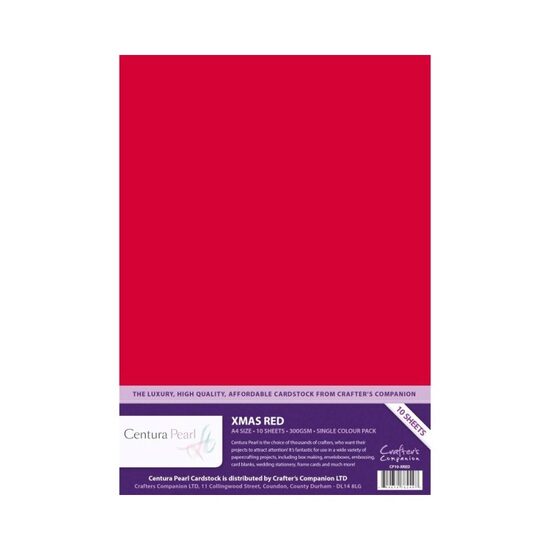 CP10-XRED Set 10 coli perlate A4, 300gr, Xmas Red - Crafters Companion