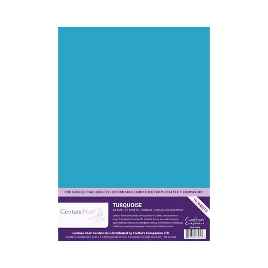 CP10-TURQ Set 10 coli perlate A4, 300gr, Turquoise - Crafters Companion