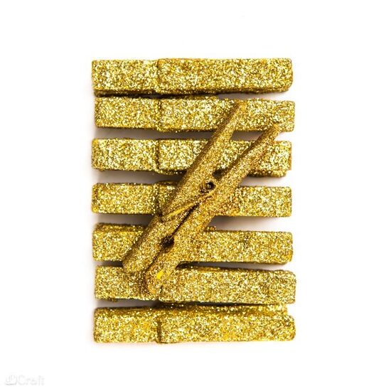 CEOZ-104 Set 8 clestisori cu glitter auriu 4.8 cm - DP CRAFT