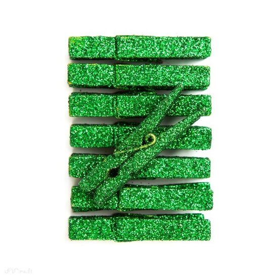 CEOZ-105 Set 8 clestisori cu glitter verde 4.8 cm - DP CRAFT