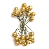 DPZA-008 Set 24 buc bilute decorative glitter auriu 1.2 cm - DP CRAFT