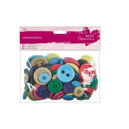 PMA-354317 - Nasturi plastic asortati, 250gr, Brights, dimensiuni diferite - DP-CRAFT