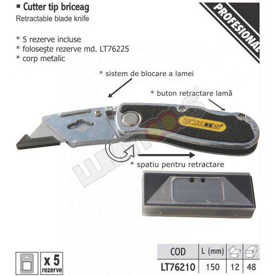 LT76210 Cutter tip briceag + 5 rezerve - Lumytools