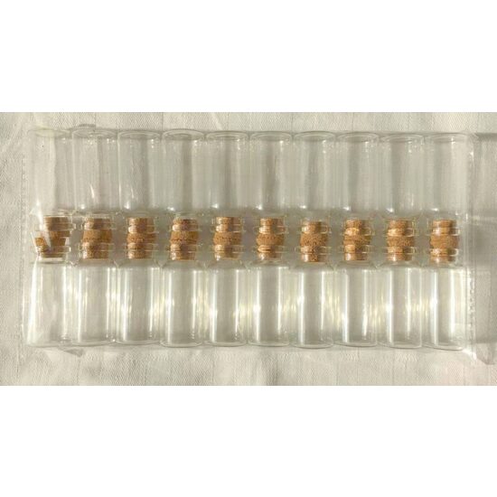 Set 20 sticlute mini cu dop din pluta - 2x5.5cm.h - 357712