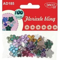 AD185 - Set 100 strasuri floricele colorate - Floricele-Bling