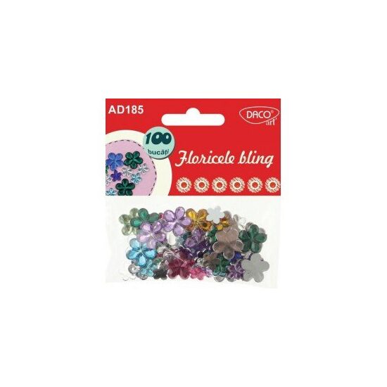 AD185 - Set 100 strasuri floricele colorate - Floricele-Bling