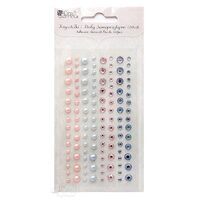 GRKP-002 - Set 120 perlute si strasuri adezive - roz / albastre - DP CRAFT