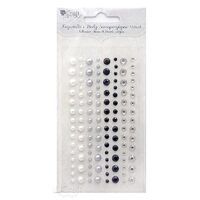 GRKP-003 - Set 120 perlute si strasuri adezive - albe/negre/gri - DP CRAFT