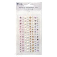 GRKR-020 - Set 120 perlute si strasuri adezive - roz/albe/aurii - DP CRAFT