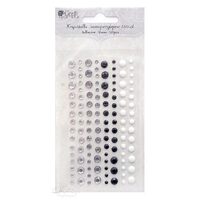 GRKR-021 - Set 120 perlute si strasuri adezive - albe/gri/negre - DP CRAFT